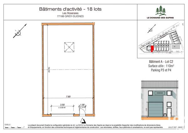 Local d’activité à vendre 110 m² Grisy-Suisnes
