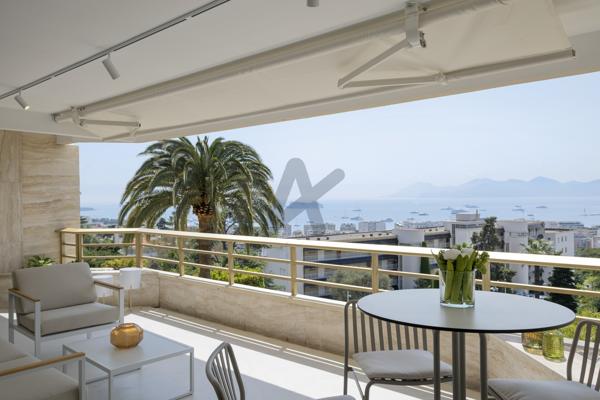 Cannes Californie: 4P terrasse vue mer panoramique - étage élevé