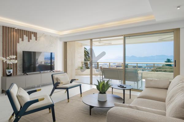 Cannes Californie: 4P terrasse vue mer panoramique - étage élevé