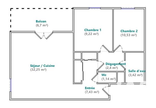 Appartement à vendre 3 pièces 66 m² Décines-Charpieu