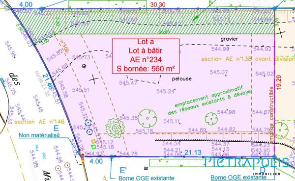 Terrain constructible 560 m²