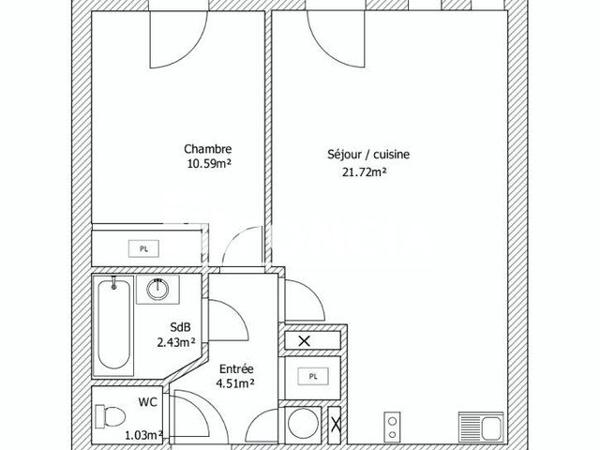 Location Appartement 2 pièces 40.3 m² - 25, RUE LAPORTE Bordeaux 33200