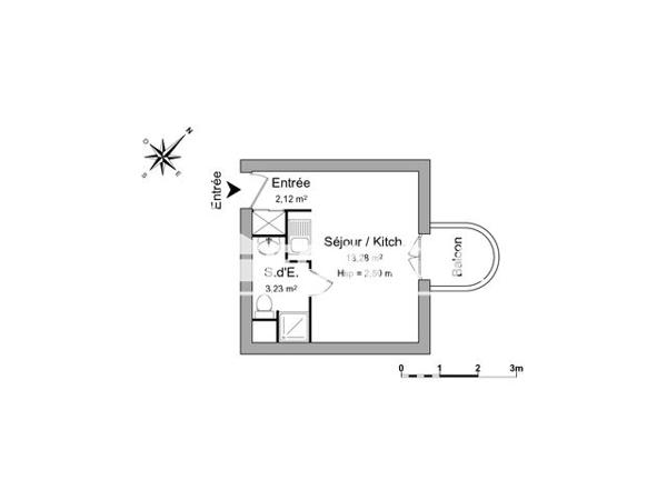 Location Studio 18.63 m² - 3 PLACE OLIVIER DELOURME Vannes 56000