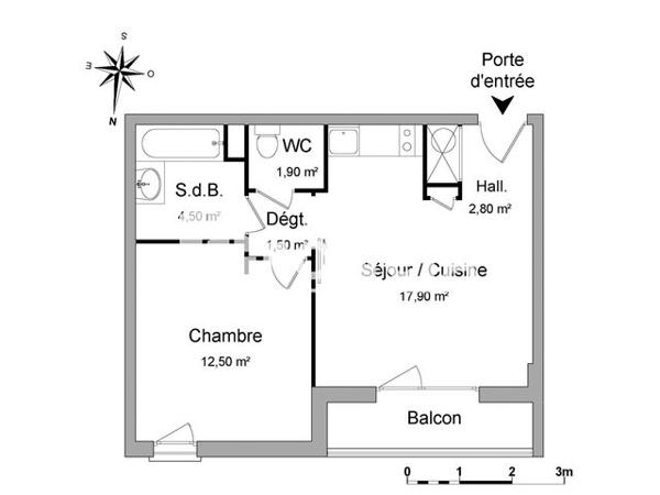 Location Appartement 2 pièces 41.1 m² - 500 CHEMIN DU SABLASOU Castelnau Le Lez 34170