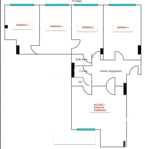 Appartement 5 pièces – 96 m² – Fort potentiel habitation ou bureaux / profession libérale - Parking