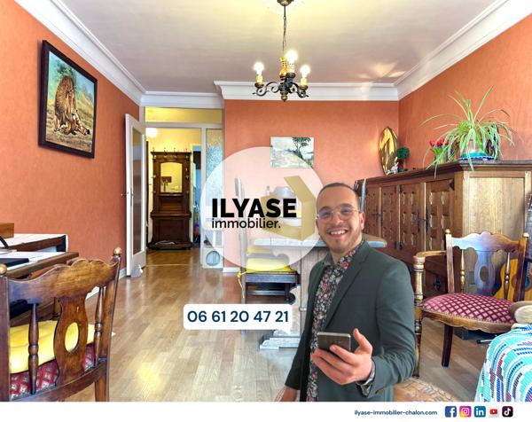 Chalon-sur-Saône (71100) Appartement T4 | 75 m² | Balcon, garage fermé et cave