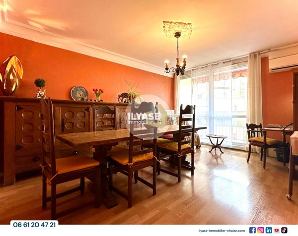 Chalon-sur-Saône (71100) Appartement T4 | 75 m² | Balcon, garage fermé et cave