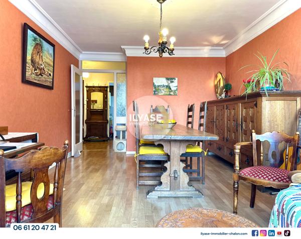 Chalon-sur-Saône (71100) Appartement T4 | 75 m² | Balcon, garage fermé et cave