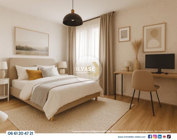 Chalon-sur-Saône (71100) Appartement T4 | 75 m² | Balcon, garage fermé et cave