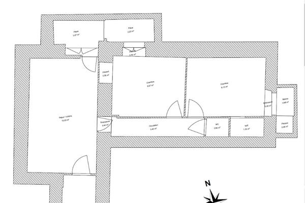 Joli petit appartement (entièrement meublé) T2 de 45,75m2 habitables (rue Fesch) à AJACCIO, en Corse