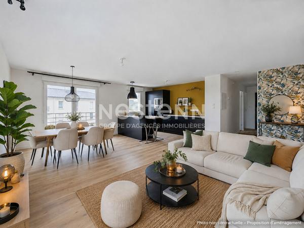 Brest : Secteur Mesnos/Cavale blanche bel appartement de 70 m² avec balcon au dernier étage