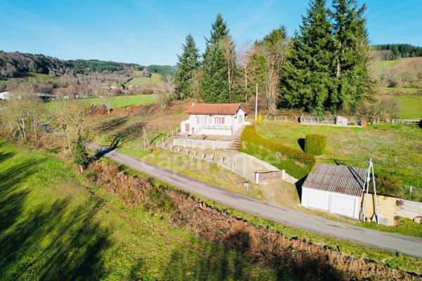 MAISON 70 M2, 2 CHAMBRES, TERRAIN CLOS ET ARBORÉ DE 1 425 M2, VUE DÉGAGÉE, CALME, DOUBLE GARAGE, CAVE, DOUBLE VITRAGE PVC, CHARPENTE/COUERTURE OK, TF 328€