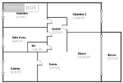 Achat - Appartement Angers 49000 3 pièces 57 m 2 9497 m 2