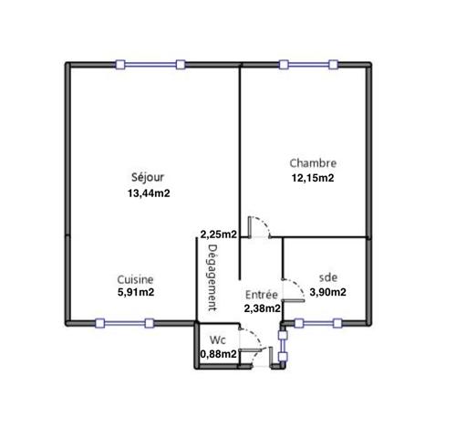 Appartement à vendre 2 pièces 41 m² Asnières-sur-Seine