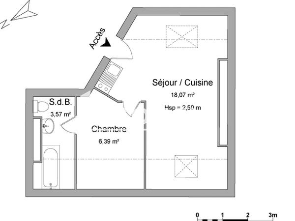 Location Appartement 2 pièces 28.03 m² - 2 RUE THEODORE BAC Limoges 87100