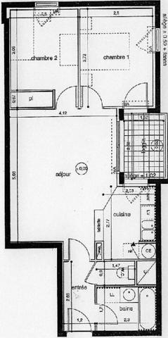 Appartement 3 pièces - 44300 Nantes