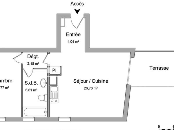 Location Appartement 2 pièces 53.36 m² - 15 RUE JEAN MONNET Strasbourg 67100