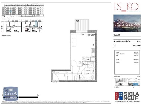 Appartement à louer 1 pièce 26.32m²