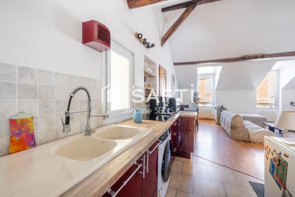 2 pièces rénové avec charme, jardin partagé et cave