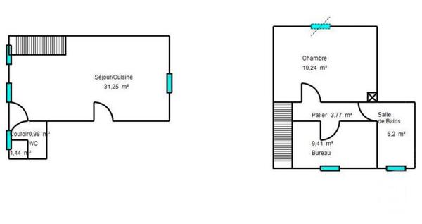 Appartement Duplex à vendre  3 pièces - 63,29 m2 ETAPLES - 62