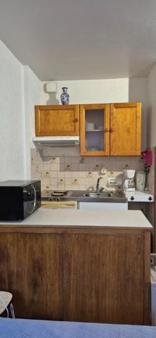 Appartement F1 avec garage, grand balcon exposé sud, potentiel locatif immédiat, rdc.