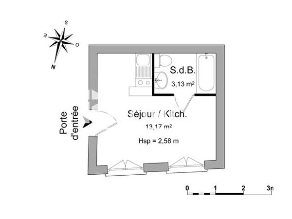 Location Studio 16.3 m² - 22 RUE GOURGOUILLON Tournon Sur Rhone 07300