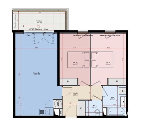 Appartement à vendre 3 pièces 62 m² Lunel