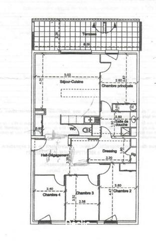 Vente appartement Montpellier Hôpitaux - facultés, 97m² 5 pièces 300 000€