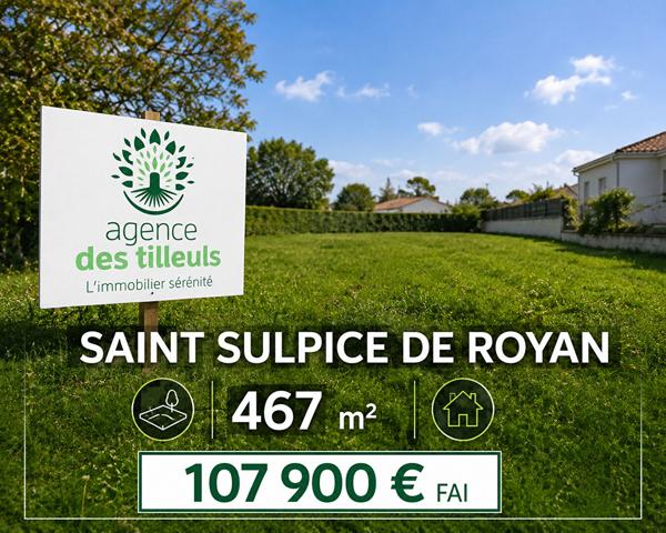 17200 SAINT SULPICE DE ROYAN SAINT-SULPICE-DE-ROYAN ? Terrain à bâtir d'environ 470 m²