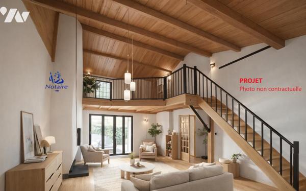 Proche centre village, maison 1975 de 212 m² dont 108 m² habitables au calme sur terrain de 1374 m².