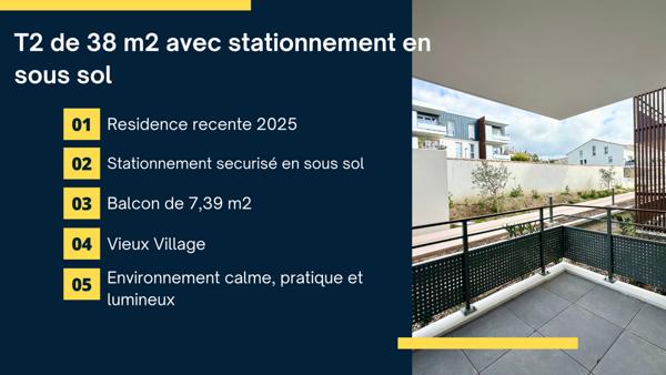 Appartement 2 pièces - 38 m²