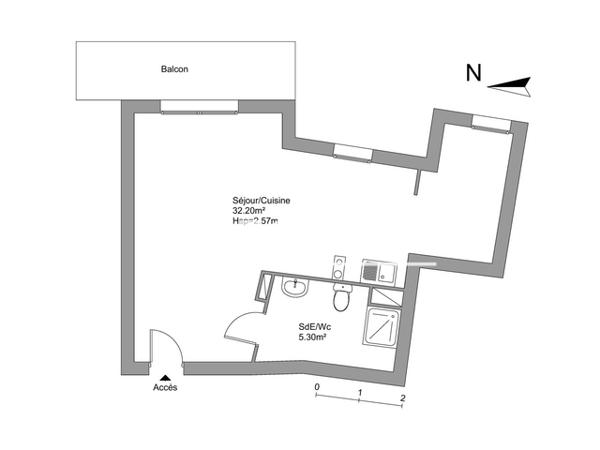 Location Studio 37.5 m² - 149 CHEMIN DE LA COMMANDERIE Marseille 13015