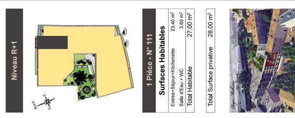 Appartement 1 pièce - 27 m²