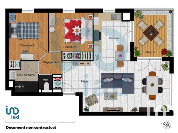 Appartement à vendre 3 pièces 63 m² Seilh