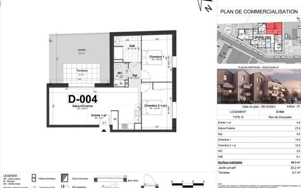 Appartement à louer    3 pièces •  Tours