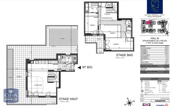 Appartement à louer 4 pièces 107.99m²