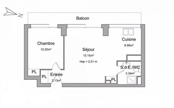 Appartement à vendre    2 pièces • 40,22 m2 Marseille 9