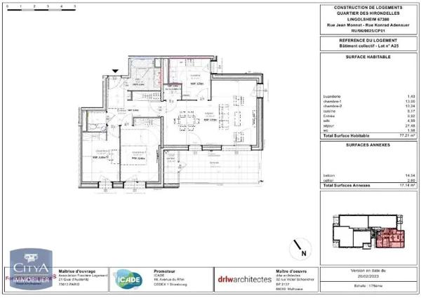 Appartement à louer 3 pièces 77.21m² Lingolsheim (67380)
