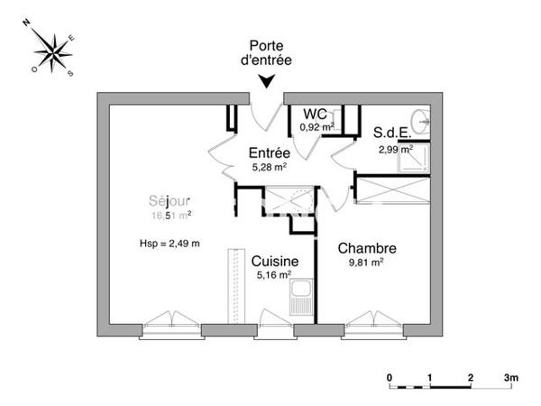 Location Appartement 2 pièces 40.85 m² - 112 BOULEVARD DE L'OISE Vaureal 95490