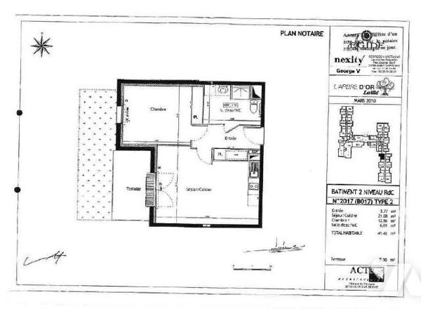 Etude de Bruz -  Résidence Séniors "l'Arbre d'Or" - au RDC un appartement de type II de 45 m² e...
