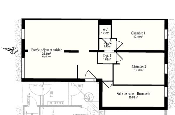 Puteaux : Quartier Lorilleux, Appartement de 3 pièces de 75m²