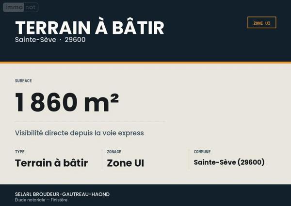 Achat - Terrain à bâtir Sainte-Sève 29600 1860 m 2