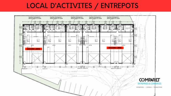 Local d'activité  ou entrepôts à partir de 205 m2 avec Mezzanine.