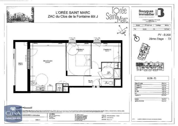 Appartement à louer 3 pièces 60.15m² Orléans (45000)