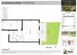 Maison à vendre  4 pièces - 88,29 m 2   ENTRELACS  - 73