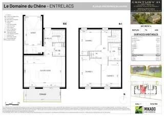 Maison à vendre  4 pièces - 88,29 m 2   ENTRELACS  - 73