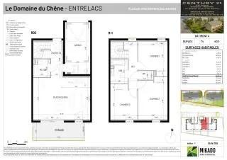 Maison à vendre  4 pièces - 88,29 m 2   ENTRELACS  - 73