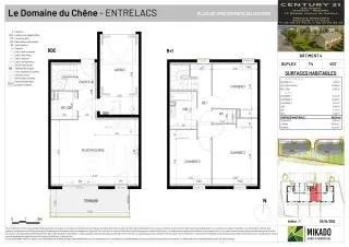 Maison à vendre  4 pièces - 88,29 m 2   ENTRELACS  - 73