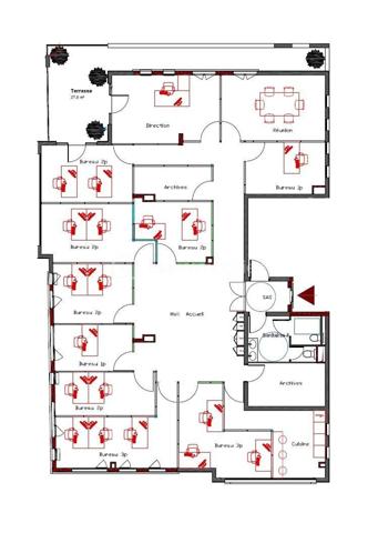 Bureau de 234 m²