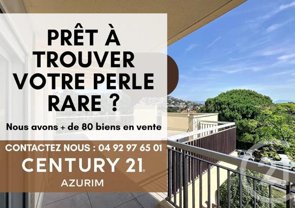 Appartement F3 à vendre  3 pièces - 69 m 2   MANDELIEU LA NAPOULE  - 06